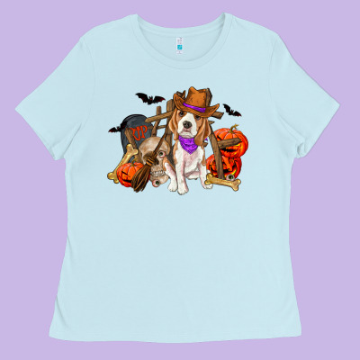 Halloween Beagle Dog Ladies Tee Designed By Ranaportraitstore