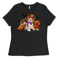 Black Halloween beagle dog Ladies Tee - RanaPortraitStore