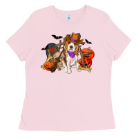 Bubblegum Pink Halloween beagle dog Ladies Tee - RanaPortraitStore