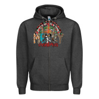 Charcoal Heather Merry Christmas Zipper Hoodie - CowhideDigitalArt
