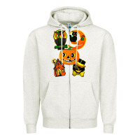 Oatmeal Heather Vintage Halloween Zipper Hoodie - minhPixels