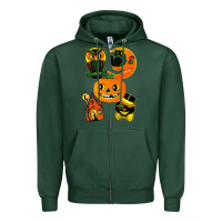 Sports Green Vintage Halloween Zipper Hoodie - minhPixels