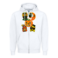 White Vintage Halloween Zipper Hoodie - minhPixels