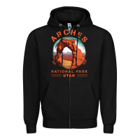 Black Cool Arches National Park Utah Zipper Hoodie - minhPixels