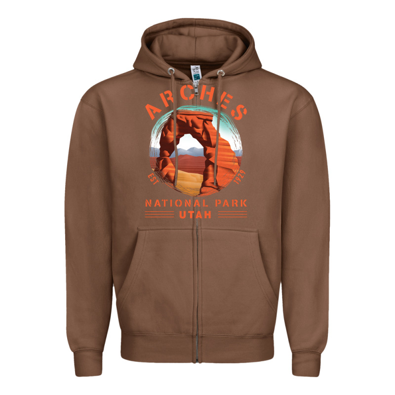 Cool Arches National Park Utah Zipper Hoodie by minhPixels | Teevron