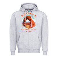 Heather Grey Cool Arches National Park Utah Zipper Hoodie - minhPixels