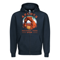 Navy Cool Arches National Park Utah Zipper Hoodie - minhPixels