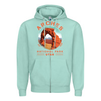 Seafoam Cool Arches National Park Utah Zipper Hoodie - minhPixels
