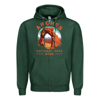 Sports Green Cool Arches National Park Utah Zipper Hoodie - minhPixels