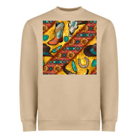 Mushroom western cowboy bull skull seamless pattern Heavyweight Sweatshirt - BundleAndBundleShop