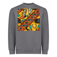 Storm western cowboy bull skull seamless pattern Heavyweight Sweatshirt - BundleAndBundleShop