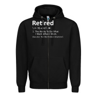 Black Retired Definition Not My Problem Anymore Funny Retirement Zipper Hoodie - minhPixels