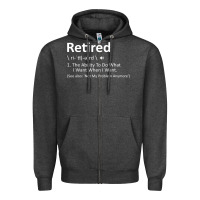 Charcoal Heather Retired Definition Not My Problem Anymore Funny Retirement Zipper Hoodie - minhPixels