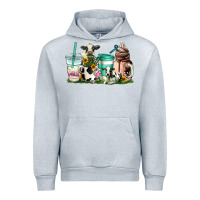 Heather Grey cow coffee cups Urban Hoodie - AdoDesignShop