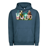 Pigment Midnight Navy cow coffee cups Urban Hoodie - AdoDesignShop