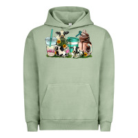 Pigment Oil Green cow coffee cups Urban Hoodie - AdoDesignShop
