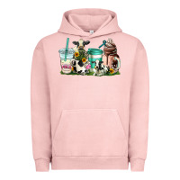 Pigment Salmon cow coffee cups Urban Hoodie - AdoDesignShop