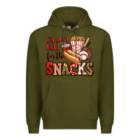 Army Green i'm just here for the snacks baseball Premium Hoodie - Jasminsmagicworld