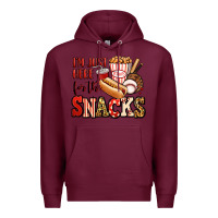 Burgundy i'm just here for the snacks baseball Premium Hoodie - Jasminsmagicworld