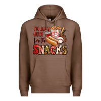 Chestnut i'm just here for the snacks baseball Premium Hoodie - Jasminsmagicworld