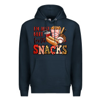 Navy i'm just here for the snacks baseball Premium Hoodie - Jasminsmagicworld