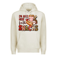 Oatmeal Heather i'm just here for the snacks baseball Premium Hoodie - Jasminsmagicworld