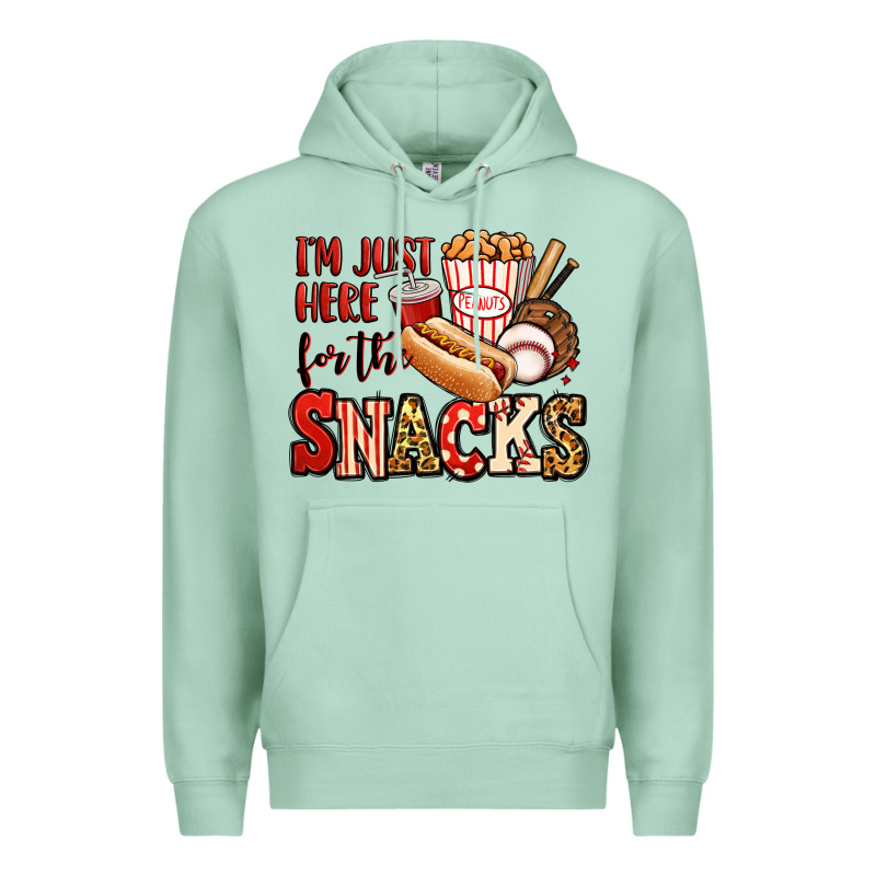 I'm Just Here For The Snacks Baseball Premium Hoodie by Jasminsmagicworld | Teevron