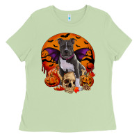 Matcha halloween pitbull dog Ladies Tee - RanaPortraitStore