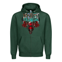 Sports Green merry christmas bull skull Zipper Hoodie - CowhideDigitalArt