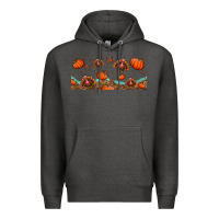 Charcoal Heather turkey thanksgiving pumpkin libbey glass Premium Hoodie - BundleAndBundleShop