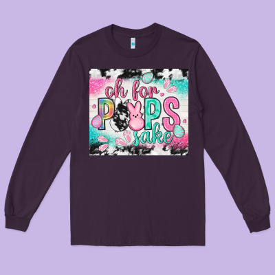 Oh For Peeps Sake With Cowhide Tumbler Easter Day Long Sleeve Tee Designed By Howdyjamesfarm