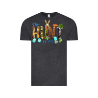 Vintage Black The hunt is on with eggs Easter Day Vintage Tee - HowdyJamesFarm