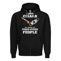 Black Funny Cigar Accessories Gift Set Cigar Lover Smokers Party Zipper Hoodie - minhPixels
