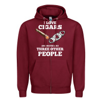 Burgundy Funny Cigar Accessories Gift Set Cigar Lover Smokers Party Zipper Hoodie - minhPixels