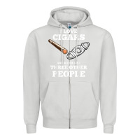 Dove Grey Funny Cigar Accessories Gift Set Cigar Lover Smokers Party Zipper Hoodie - minhPixels