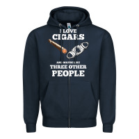 Navy Funny Cigar Accessories Gift Set Cigar Lover Smokers Party Zipper Hoodie - minhPixels