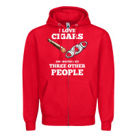 Red Funny Cigar Accessories Gift Set Cigar Lover Smokers Party Zipper Hoodie - minhPixels