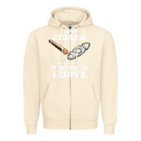 Sandshell Funny Cigar Accessories Gift Set Cigar Lover Smokers Party Zipper Hoodie - minhPixels