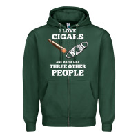 Sports Green Funny Cigar Accessories Gift Set Cigar Lover Smokers Party Zipper Hoodie - minhPixels