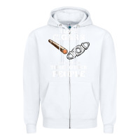 White Funny Cigar Accessories Gift Set Cigar Lover Smokers Party Zipper Hoodie - minhPixels