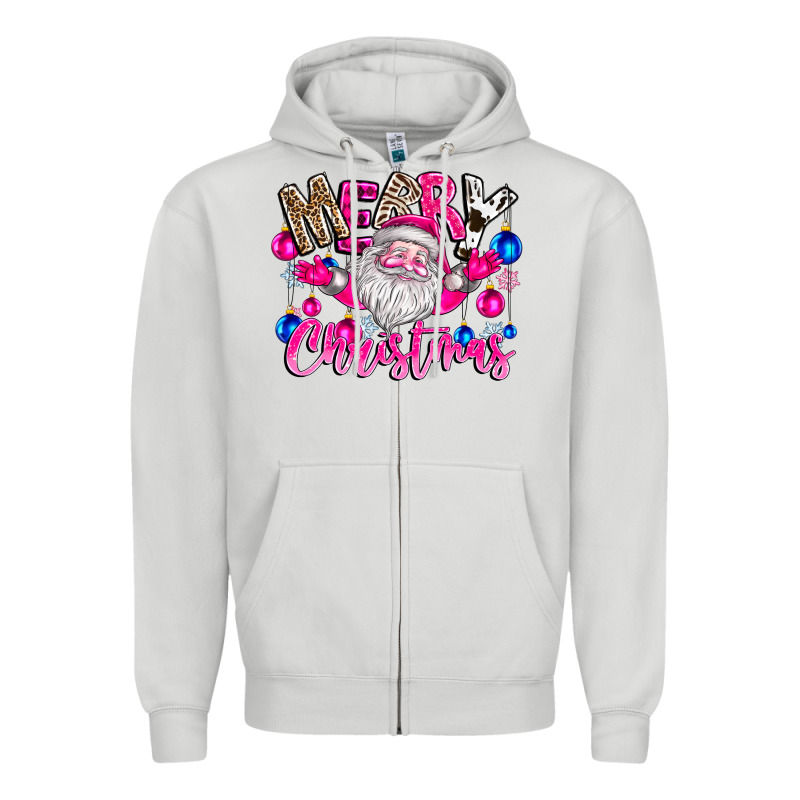 Merry Christmas Santa Zipper Hoodie by CowhideDigitalArt | Teevron