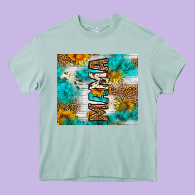 Mama Leopard Sunflower Heavy Core Tee Designed By Lillyallendesigns