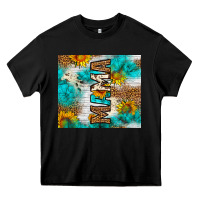 Black mama leopard sunflower Heavy Core Tee - LillyAllenDesigns