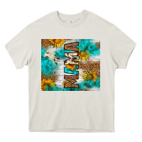 Cream mama leopard sunflower Heavy Core Tee - LillyAllenDesigns