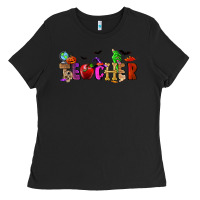 Black Halloween Teacher Ladies Tee - RanaPortraitStore