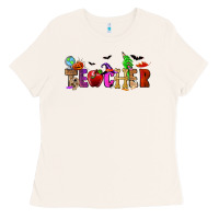 Bone Halloween Teacher Ladies Tee - RanaPortraitStore