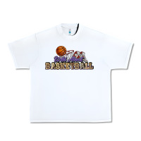 White Wild about Basketball Urban Heavy Tee - HowdyJamesFarm