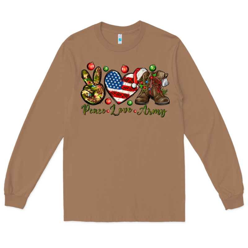 Peace Love Army Christmas 4th Of July Long Sleeve Tee by HowdyJamesFarm | Teevron