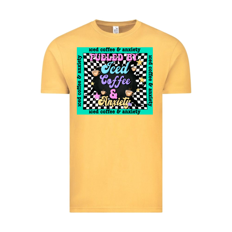 Fueled By ıced Coffee And Anxiety Vintage Tee by TumblerDesignByShophia | Teevron