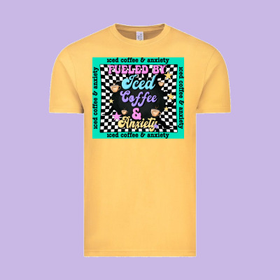 Fueled By ıced Coffee And Anxiety Vintage Tee Designed By Tumblerdesignbyshophia